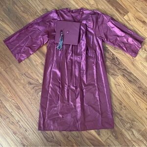 Maroon Graduation Gown and Cap Set One Size Ladies